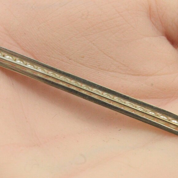 ANTIQUE ART NOUVEAU 10k GOLD PEARL BAR PIN - Picture 7 of 11